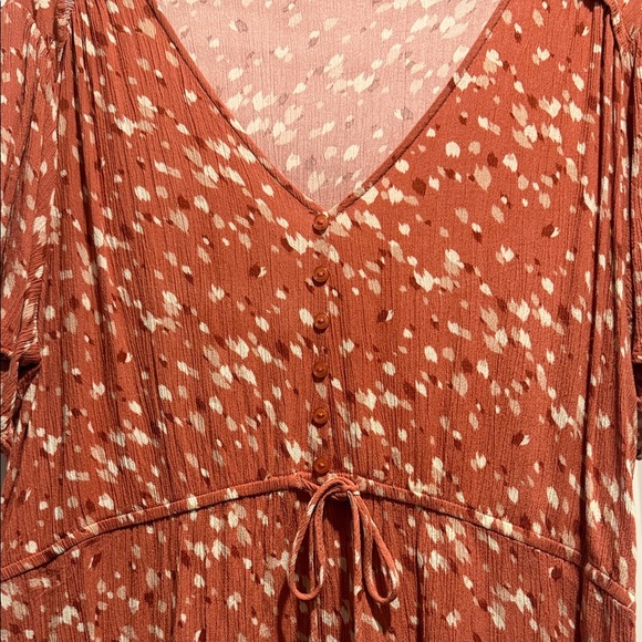 Lush Terracotta Button-Down Blouse - Picture 2 of 2
